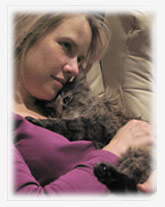 Kirsten with the Schnoo Cat